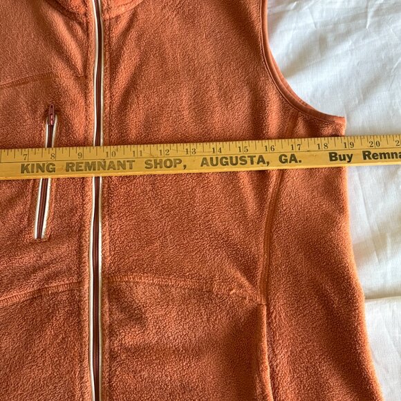 Horny Toad Womens Fleece Full Zip Vest Size M Orange Mock Neck Pockets Outdoors - Picture 11 of 12